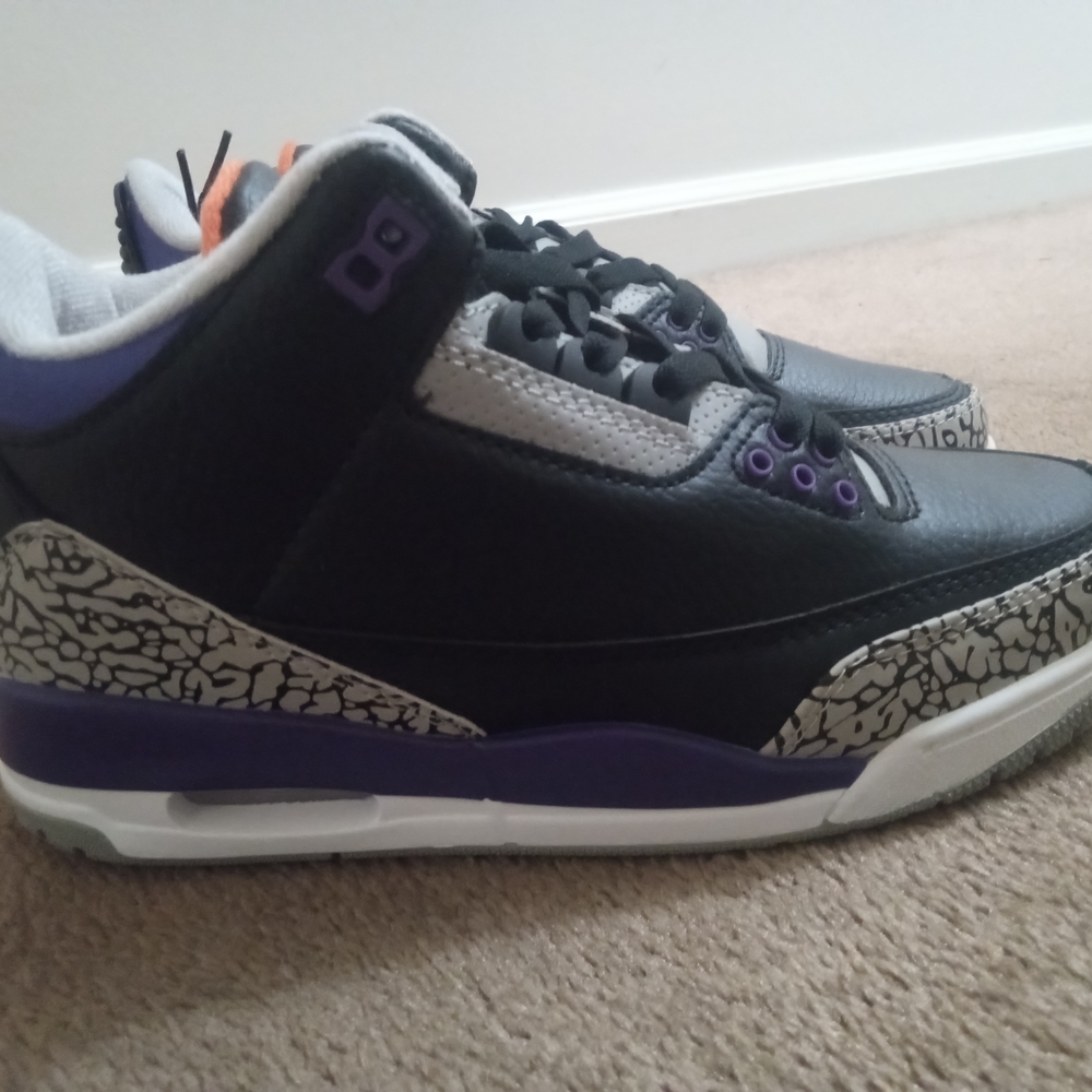 men's Jordan Retro 3 Court Purple Sz 8